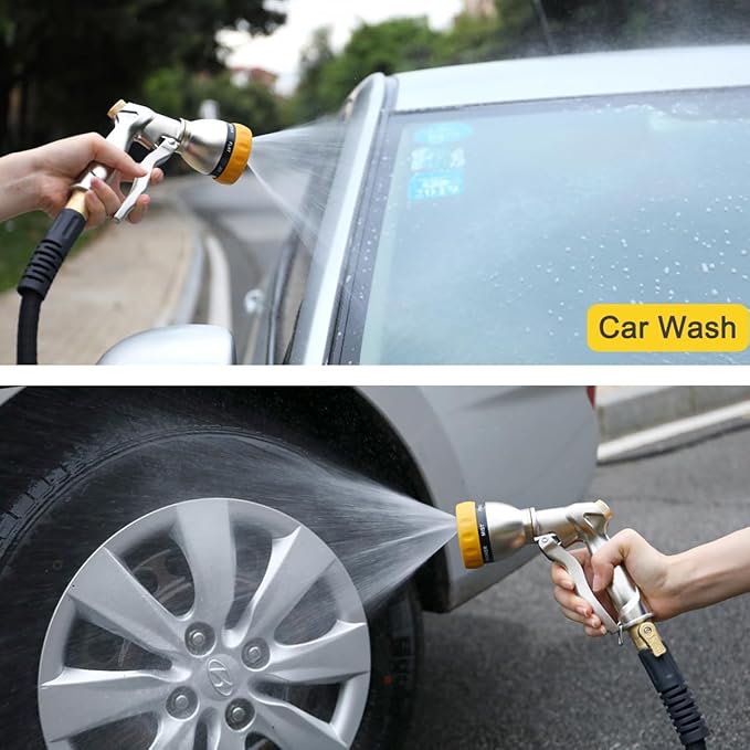 FANHAO Garden Hose Nozzle Sprayer 100% Heavy Duty Metal Water Hose Sprayer with 7 Spray Patterns High Pressure Spray Nozzle for Watering Plants &amp Lawns Washing Cars &amp Pets
