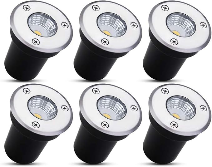6PCS 3W LED Ground Light - Outdoor Recessed Spotlight for Garden Park Trails and Landscape Lighting