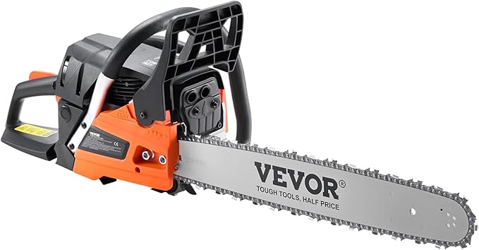 VEVOR Gas Chainsaw 58CC 2-Cycle Gasoline Powered Chainsaw 20 Inch Handheld Cordless Petrol Chain Saws For Forest Wood Garden and Farm Cutting Use