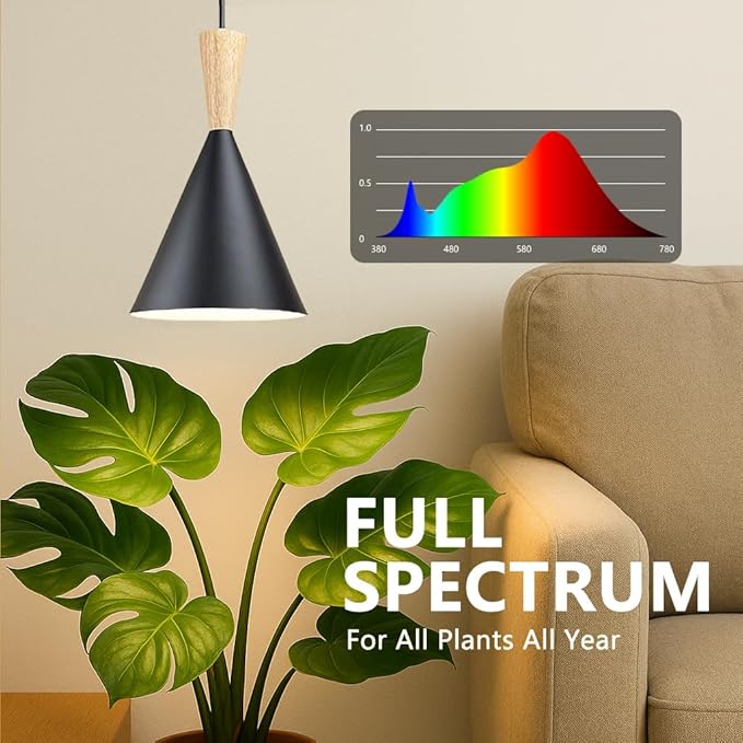 Hanging Grow Lights for Indoor Plants Full Spectrum with Timer and 15FT Power Cord 20W Pendant Plant Lights for Indoor Growing Large Tall Plant Garden Flowers Greenhouse.