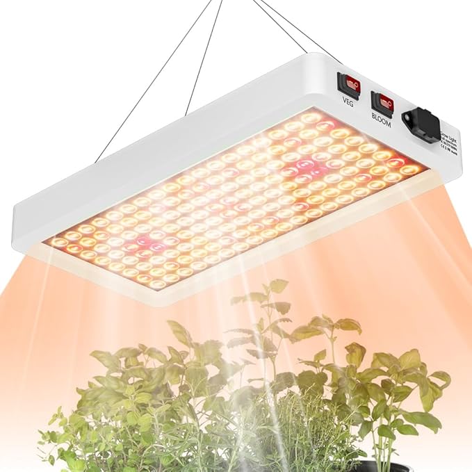800W Full Spectrum LED Grow Plant Light AC100-277V Dimmable Planting Fill Lamp 110V Greenhouse Tent Hydroponic Flower Vegs Succulent Potted Fruit Seeds UV/IR Cultivation Lighting with Hook US Plug