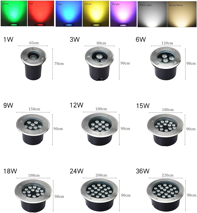 Outdoor Underground Light Recessed Landscape Light 85-265V LED Ground for Garden Yard Driveway Deck Pathway Lights 4 Pack