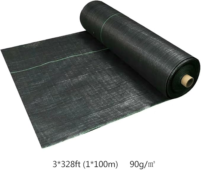 Weed Control Fabric Heavy Duty Weed Membrane Roll Tear-proof Weed Barrier Weed Barrier Mat High Permeability Ideal for Use in Patios Garden Flower Beds Landscaping(1 * 100m)
