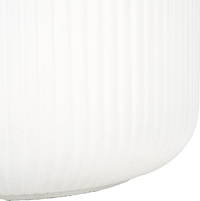 SAFAVIEH Outdoor Collection Lucca White Cement Ficonstone Planter Pot