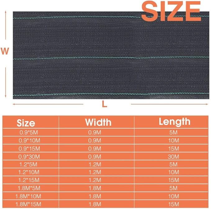 Garden Landscape Fabric PP Gardening Mat Road Ground Cover for Agriculture Mulching Film(1.2x15M)