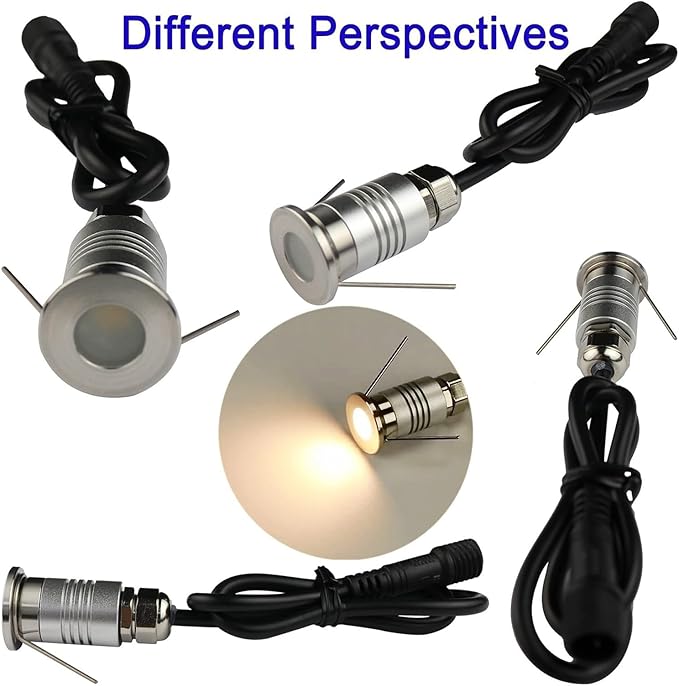 1/10PCS LED Mini In-Ground Well Light - Spotlight Led Beam Light 1W 12V DC 120° LED Beam Angle Spotlight IP67 Waterproof Recessed Outdoor Landscape Lighting(Cool White 6000k1PCS-(DC-12V))