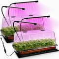 2-pack 1020 Trays with 7.3'' Domes &amp Heat Mats &amp Grow Lights – Heavy-Duty 1020 Seed Starter Kits Seedling Trays with Humidity Domes &amp Waterproof Heating Mats &amp LED Lights for Germinat