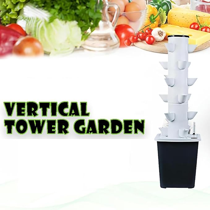 Hydroponics Growing System 15 Holes Indoor hydroponic Grow Vertical Tower with Timer PVC Vegetables Plant Growing Systems for Home Office for Fruits/1pc