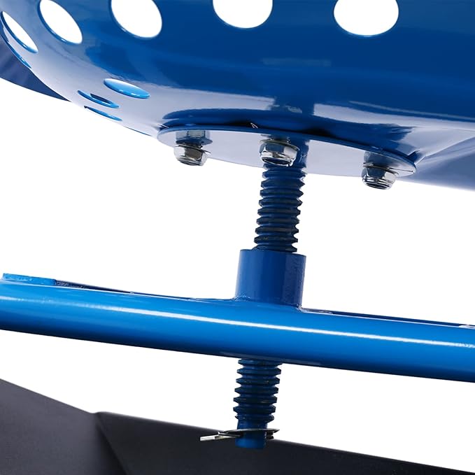 Rolling Garden Scooter Garden Cart Seat with Wheels 360° Swivel Seat Heavy Duty Gardening Cart with Tool Tray and Basket for Yard Lawn Planting (Blue)