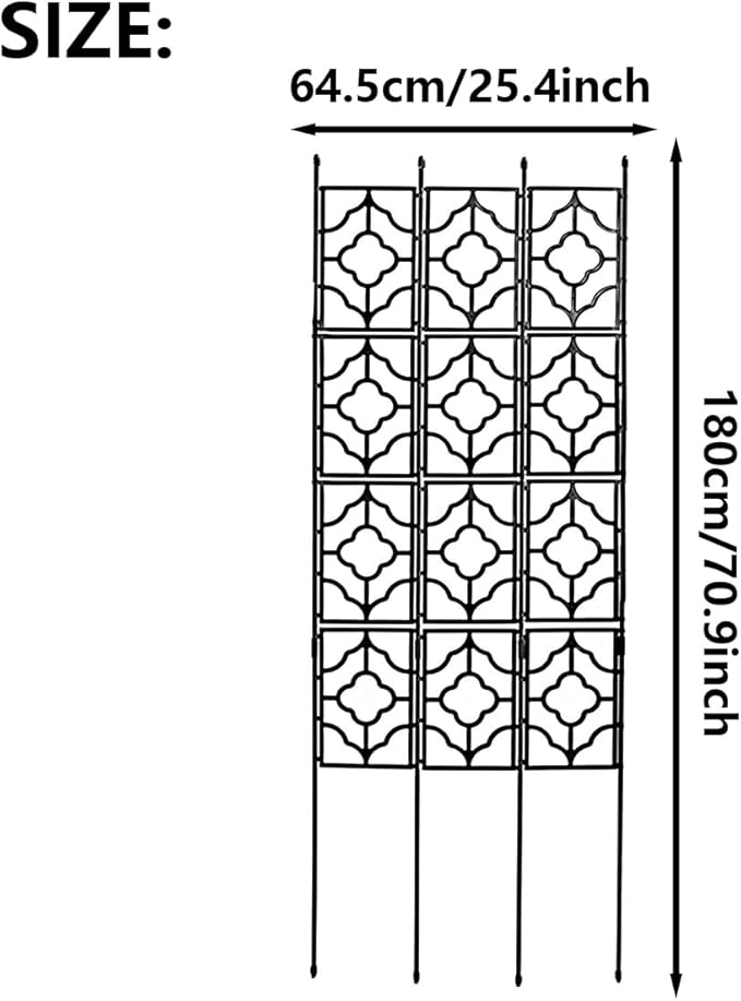 Outdoor Garden Trellis Plastic Coated Galvanized Fence Panel Durable Flowers Stands Support for Climbing Rose Vegetable Flower180cm