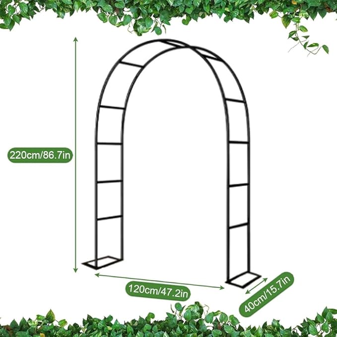 Garden Arch for Climbing Plants Outdoor Arch Trellis Garden Trellis Wedding Arches for Ceremony Christmas Birthday Party Baby Shower Decoration(W 120 x H 220 cm)