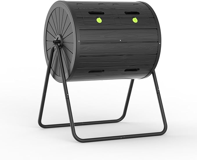 Compost Bin 43 Gallon Premium Compost Bin Outdoor for Gardeners Featuring a Durable Composter Tumbler Outdoor &amp High-Efficiency Compost Machine Functionality(Black)