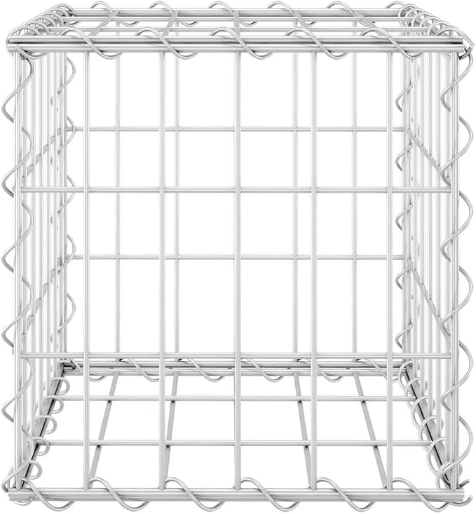 Gabion Raised Bed 11.8 inch Metal Steel Wire Cube Planter Box Rustproof Industrial Garden Fence Planter for Patio Balcony Yard Outdoor Privacy Decor