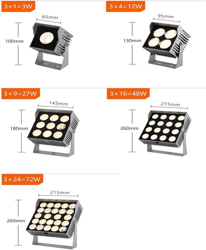 Rotation Spotlights - IP65 Outdoor Waterproof Exterior Wall Light AC 220V Long-Distance LED Floodlights 5°A Beam of Light Spotlight Villa Roman Column Projector(Yellow Light72w)