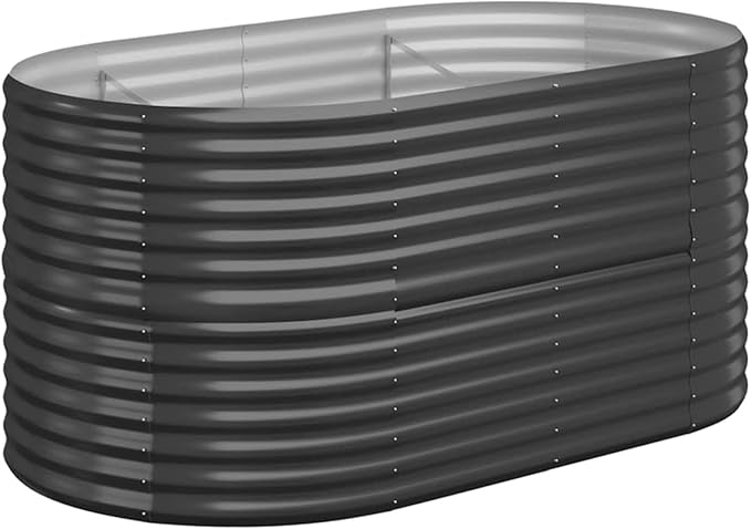 Garden Raised Bed Powder-Coated Steel Planter Box 59.8x31.5x26.8 in Wide and Deep for Outdoor Plants Vegetables Herbs and Flowers