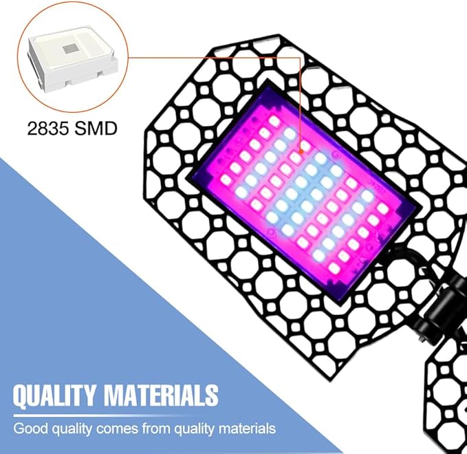 4PCS 200W Adjustable LED Full Spectrum Plant Lamp AC100-277V Deformable Hydroponic Succulent Cultivation Growth Lamping 110V Red/Blue Foldable 90° Indoor Seedling Planting Lamps UV/IR Greenhouse Tent