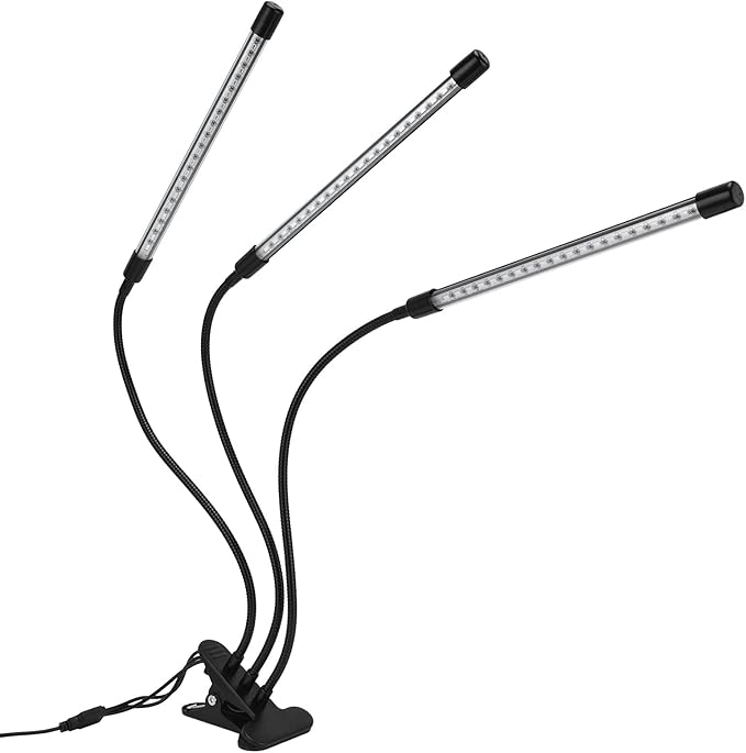 Indoor Plants Grow Device | 5V USB Powered Adjustable Gooseneck | Timing Garden Growth Lamp for Hydroponics/Horticulture/Vertical Farming | 3 Lighting Modes 360° Flexible Neck