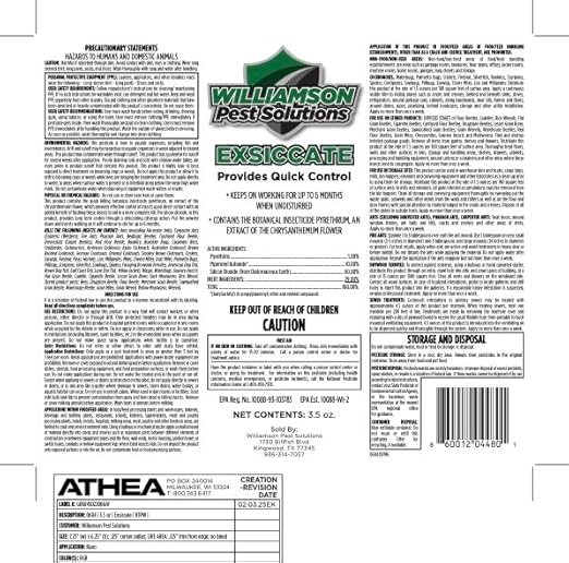 Exsiccate Professional Grade Pyrethrin Powder Multi-Use DIY Pest Control for Fire Ants Termites &amp Bedbugs - 3.5 Ounce Bottle