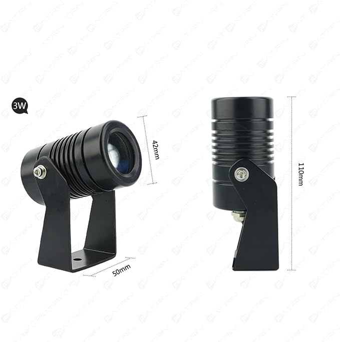2PCS Outdoor Spot Lights - Rotation Spotlight Spotlight Led Beam Light IP67 Waterproof Narrow Beam Spot Light Outdoor Building Remote Illumination Exterior Wall Projector Lights(Green3W(AC85-265V)