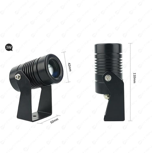 2PCS Outdoor Spot Lights - Rotation Spotlight Spotlight Led Beam Light IP67 Waterproof Narrow Beam Spot Light Outdoor Building Remote Illumination Exterior Wall Projector Lights(Green3W(AC85-265V)