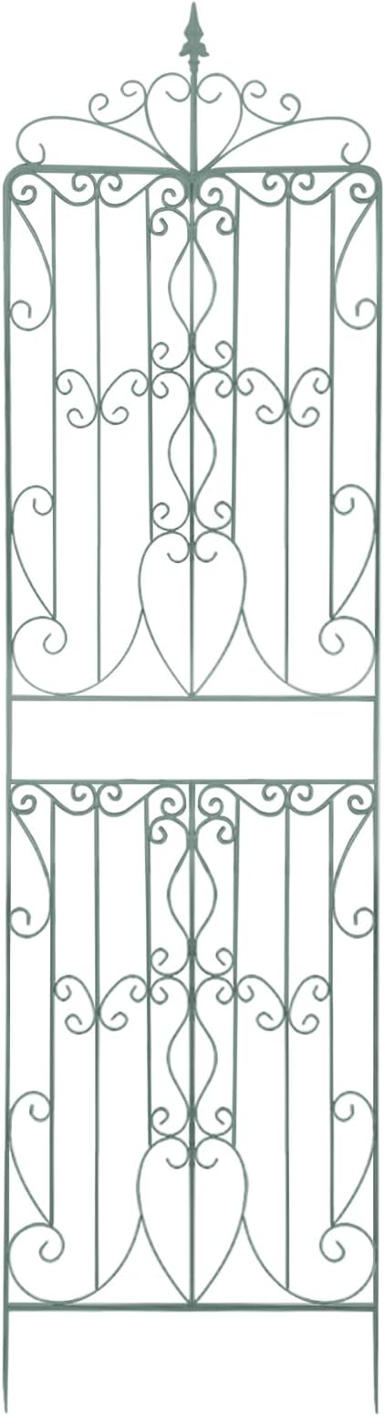 2 Pack Metal Garden Trellis for Climbing Plants Outdoor Fence Plant Support Trellis for Flower and Vagetable 25.6'' W X 93'' H Garden Decorative Trellis-Silver