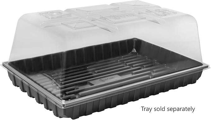 SUNPACK Sundome Plastic Multi-Vented Humidity Dome Clear 7 (Pack of 10) - Ideal for Greenhouses or Indoor Growing Able to Adjust Humidity with Vents
