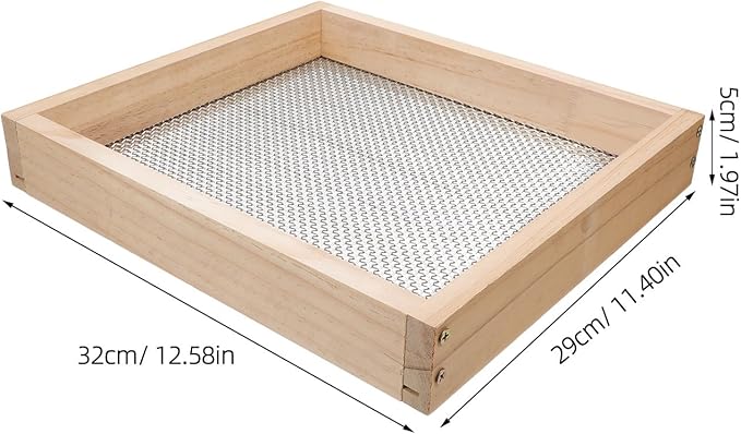 Soil Sifter Wide Size (12. 6x11. 4inches) with 1/8 Inch Mesh Garden Sieve for Dirt Sand Rocks and Compost Mesh Screen