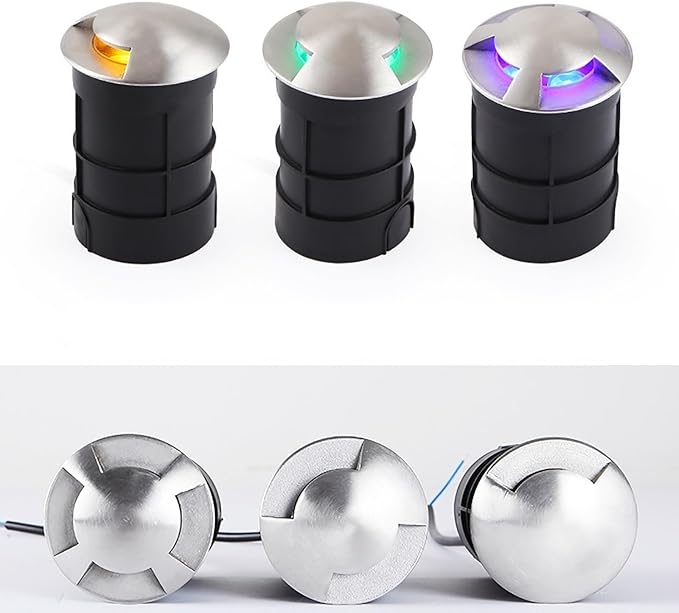 Outdoor Landscape Lamp - LED Buried Lights Recessed LED Spotlight One/Two/Four Side Decorate Lighting Wall Light IP67 Waterproof Garden Decoration Ground Light1w-Warm White-52MM-C