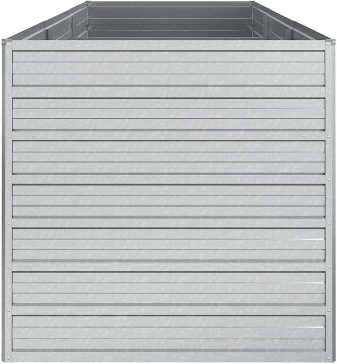 Large Garden Raised Bed Silver Galvanized Steel Planter for Outdoor Plants 94.5x31.5x30.3 Inch Rectangular Garden Bed Tall Raised Planter Box for Vegetables Herbs Flowers