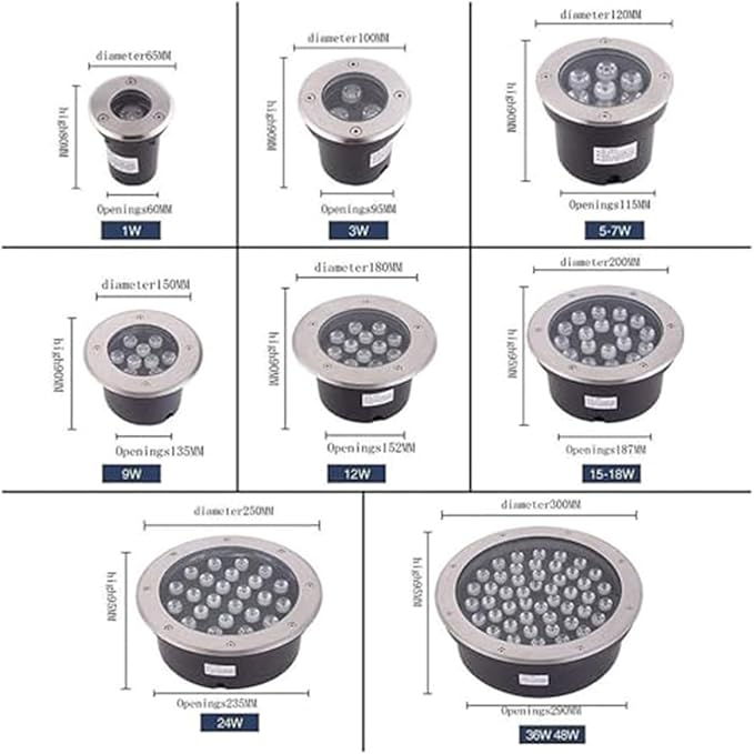 Outdoor Buried Lights - Ground LED Landscape Lamp IP67 Waterproof Recessed LED Spotlight AC85-265V Floor Lamp Round Stainless Steel Garden Lawn Light For Patio Path(Warm White Light15W)