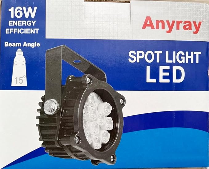 Anyray LED Landscape Light 16 Watt Narrow Spot 15° Beam Bright White Only 16W