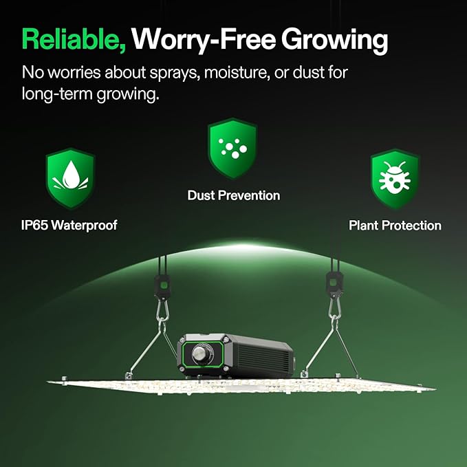VIVOSUN LumaLight 150W LED Grow Light Full Spectrum Plant Light Smart Dimmable &amp High PPFD for Indoor Plants Seedling Vegetables Bloom Fits 2.7×2.7/3×3 Grow Tents