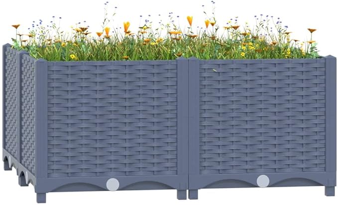 YAFF Raised Bed 31.5x31.5x15 Polypropylene (16.5lbs) I