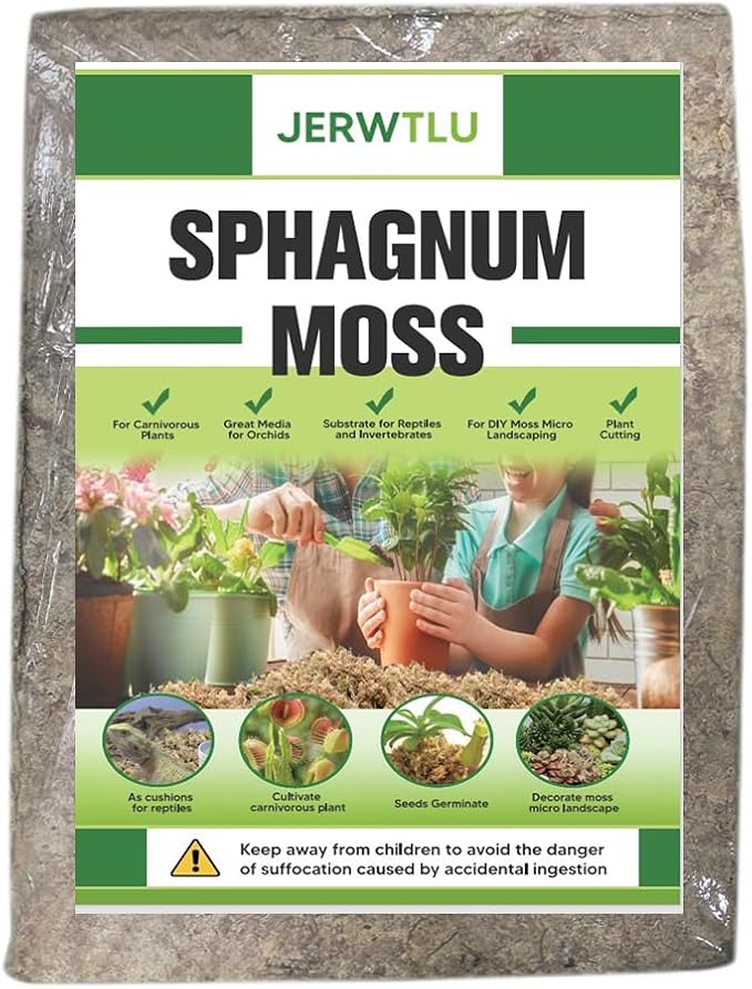 Natural Long Fiber Sphagnum Moss 1196QT for Orchid Potting Mix and Moss Pole for Plants Indoor. Ideal for Propagating Plants Maintaining Humidity for Reptiles Isopods in Paludarium (22 lb)