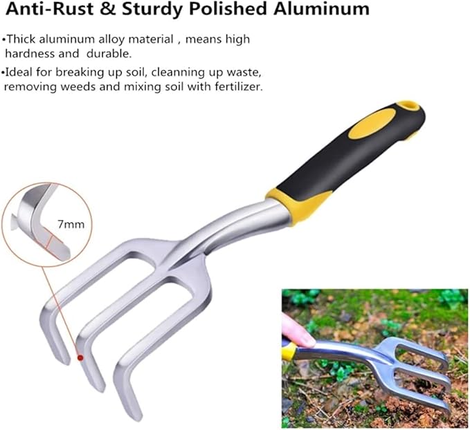 Garden ToolsGarden Trowel Garden Tool Set -3 Piece Aluminum Gardening Hand Tools Hand Shovel - Tilling Hand Rake for Gardens