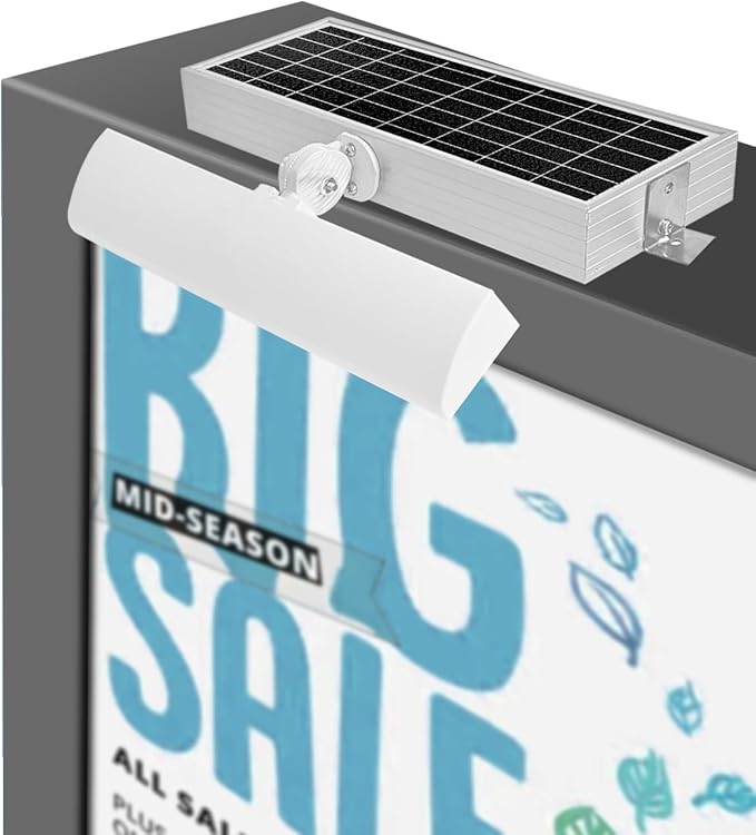 Commercial Solar Billboard Lights Sign Lights 8.5W Solar Panel 210pcs Super Bright LED 1300 Lumens Waterproof Easy Installation White