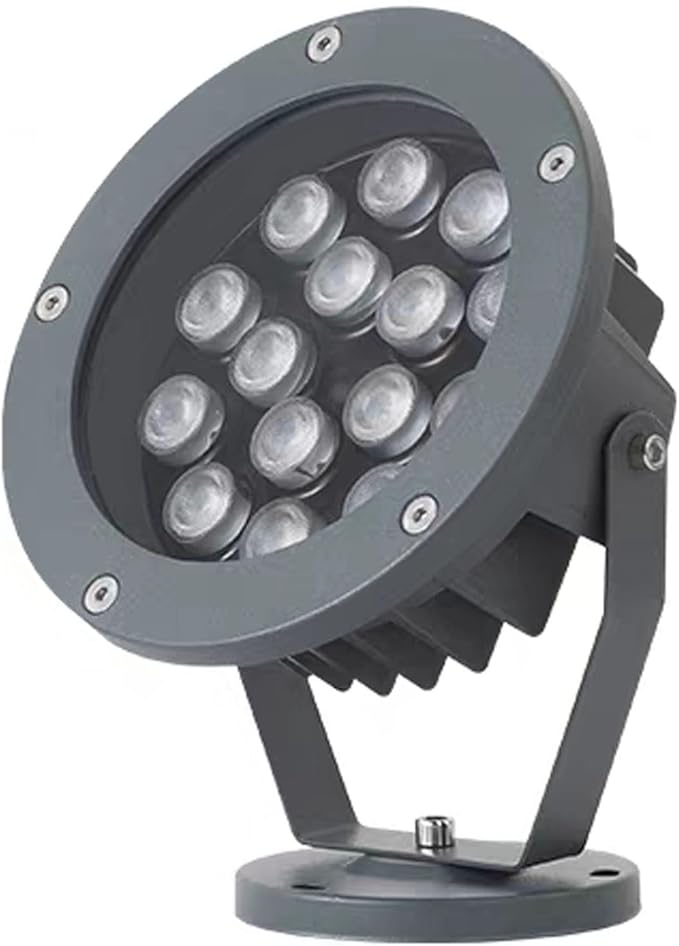 LED Tree Spotlight - Round Outdoor Flood Light AC 220V IP65 Waterproof Triple Plug-in Garden Landscape Projector (Red A-12W White A)