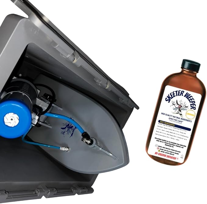 Skeeter Weeper® Smart Pest Control Fogging/Misting System and Premium Natural Misting Solution Bottle (Concentrate)