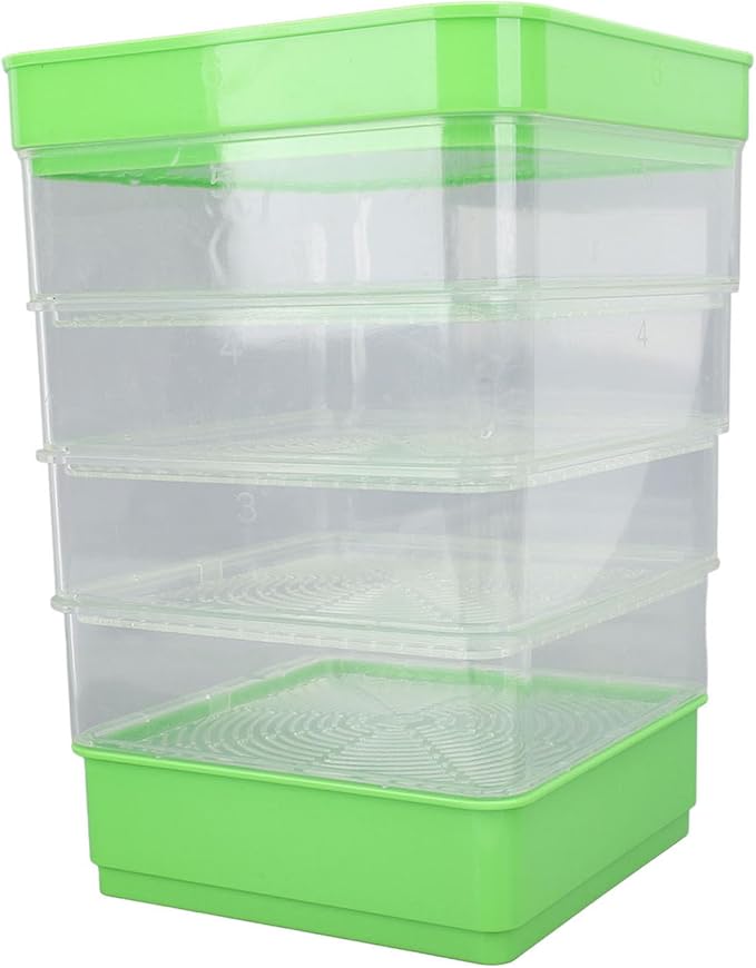 Stackable Sprouter Kit 4 Tier Sprouting Kit Microgreens Growing Tray for Small Kitchens Balconies Or Limited Home Growing Spaces (Without Sunshade)