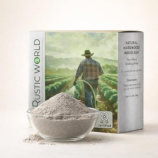 Natural Wood Ash Fertilizer for Plants – Organic Soil Amendment for Garden Lawn Compost Indoor Outdoor Plants Potassium Rich Plant Nutrients