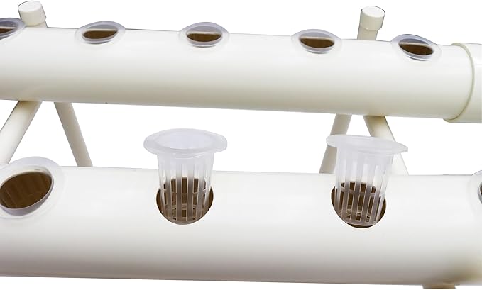 Hydroponic Growing System 10 Plant Site Hydroponics Gardening Grow Single Layer 2 Pipes Planting System with Water PumpPlanting Sponge and Hose for Vegetable Cultivation