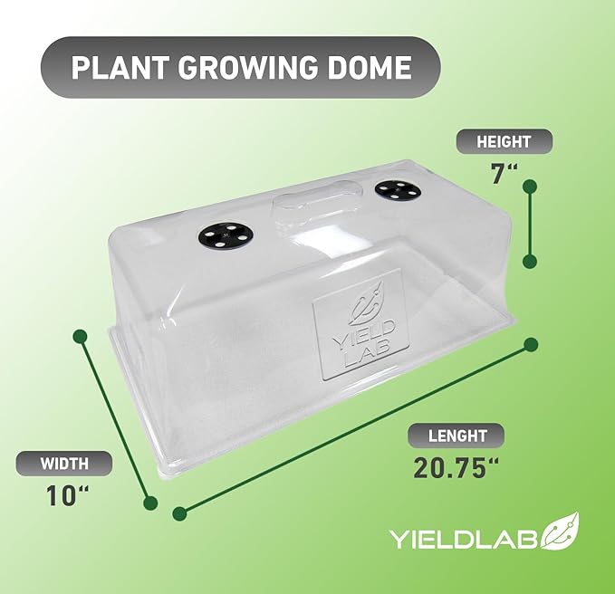 10x20 Humidity Dome with Plant Propagation Trays – 20 Pack - Clone Tray with Humidity Dome for Gardening Seedling Microgreens Germination Cloning Soil and Hydroponic Horticulture
