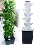 Aeroponic Tower Hydroponics Growing System Vertical Tower Aquaponics Growing Kits Herb Garden Automated Aeroponics Indoor Tower Garden with LED Grow Lights