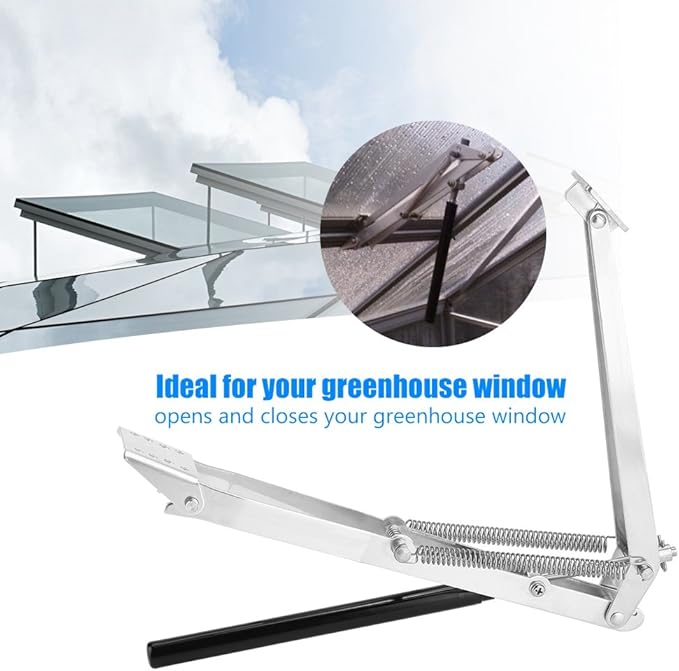 Greenhouse Auto Vent Opener Stainless Steel ABS Dual Spring Temperature Sensor for Roof Ventilation Automatic Window Opening Plant Growth Temperature Control