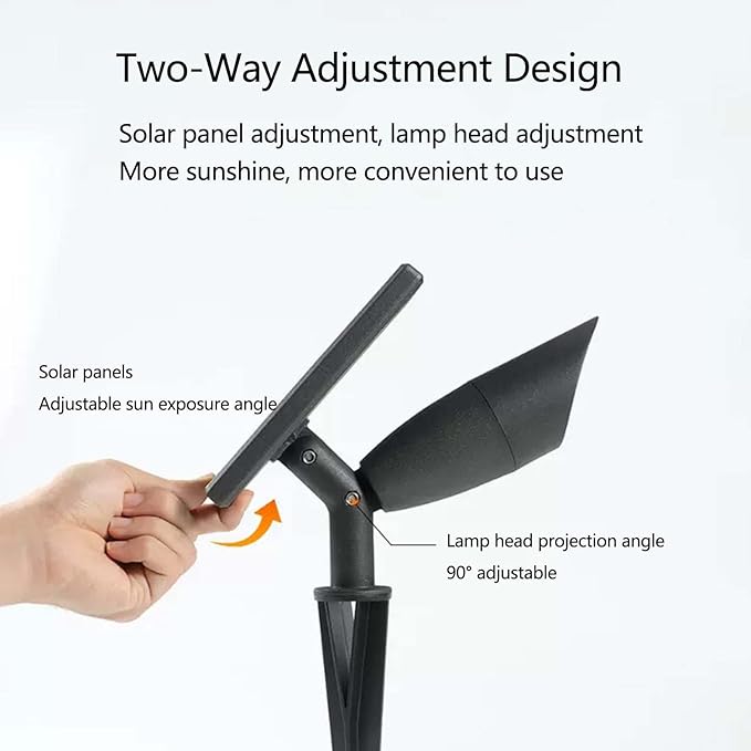 Solar SpotlightOutdoor Waterproof Led Lighting Waterproof Graden LightsSolar Landscape Spotlight Ground Lamp for Lawn Trees Flag Garden Pond Pathway Pool Area Warm Light