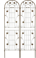 Metal Garden Trellis 86.7 x 19.7 Rustproof Trellis for Climbing Plants – Easy to Assemble Sturdy and Multi-Purpose Outdoor Flower Support(2 Pack-Brown)