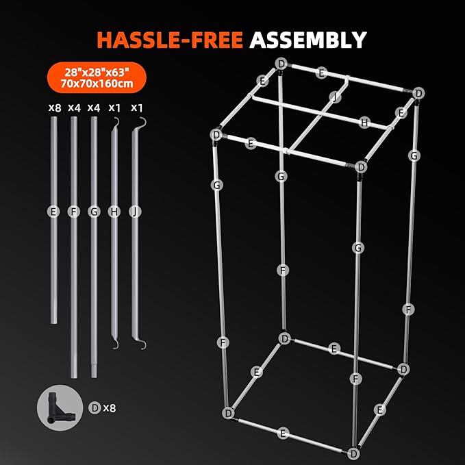Spider Farmer 2.3x2.3 Grow Tent 2025 New 28x28x63 with Hook for Controller and Power Strip View Window 1680D Thicken Mylar Canvas for Indoor Hydroponic Growing for SF1000 SE1500 G1500