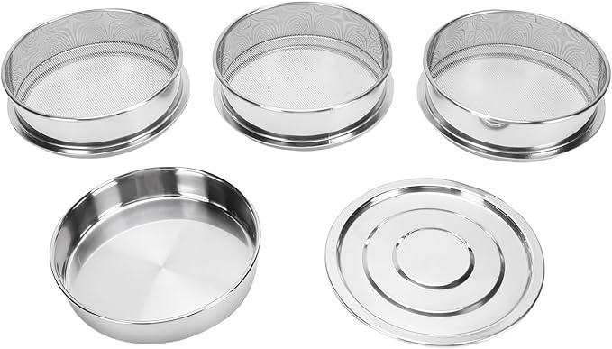 AUNMAS Seed Sprouting Kit Sprout Grower Kit with Lid Base for Home Gardening Beans Peas 6.7in Stainless Steel Mesh (4 Tier)