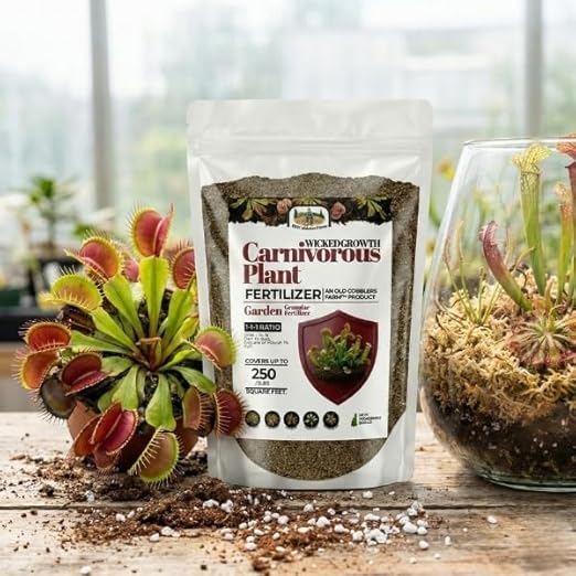 Old Cobblers Farm™ Wicked Growth Carnivorous Plants Fertilizer - Tailored nutrients for Sensitive Insect-Eaters Like Flytraps and Pitcher Plants (5 lbs | 10 lbs | 15 lbs | 20 lbs) (20 lbs)