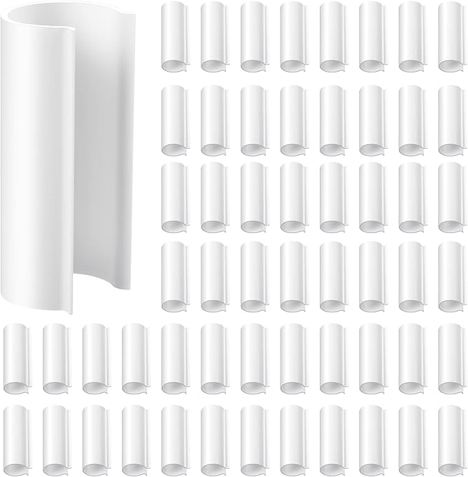 Jetec 128 Pieces PVC Pipe Clips Covers 2.4 Inches Long Greenhouse Clamps for Netting for Greenhouses Garden Shelters Bird Protection(For 1 Inch PVC PipeWhite)